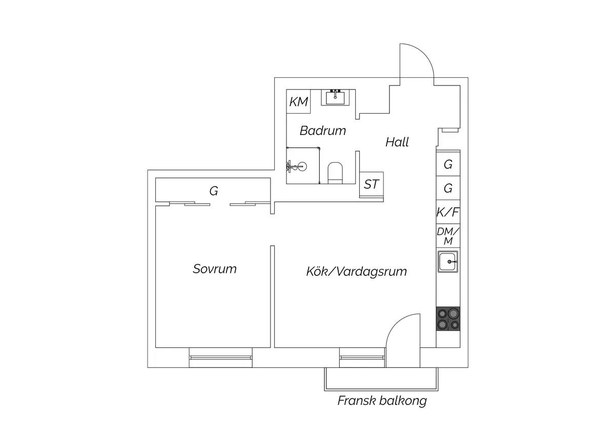 Floor plan for Carlsgatan 31