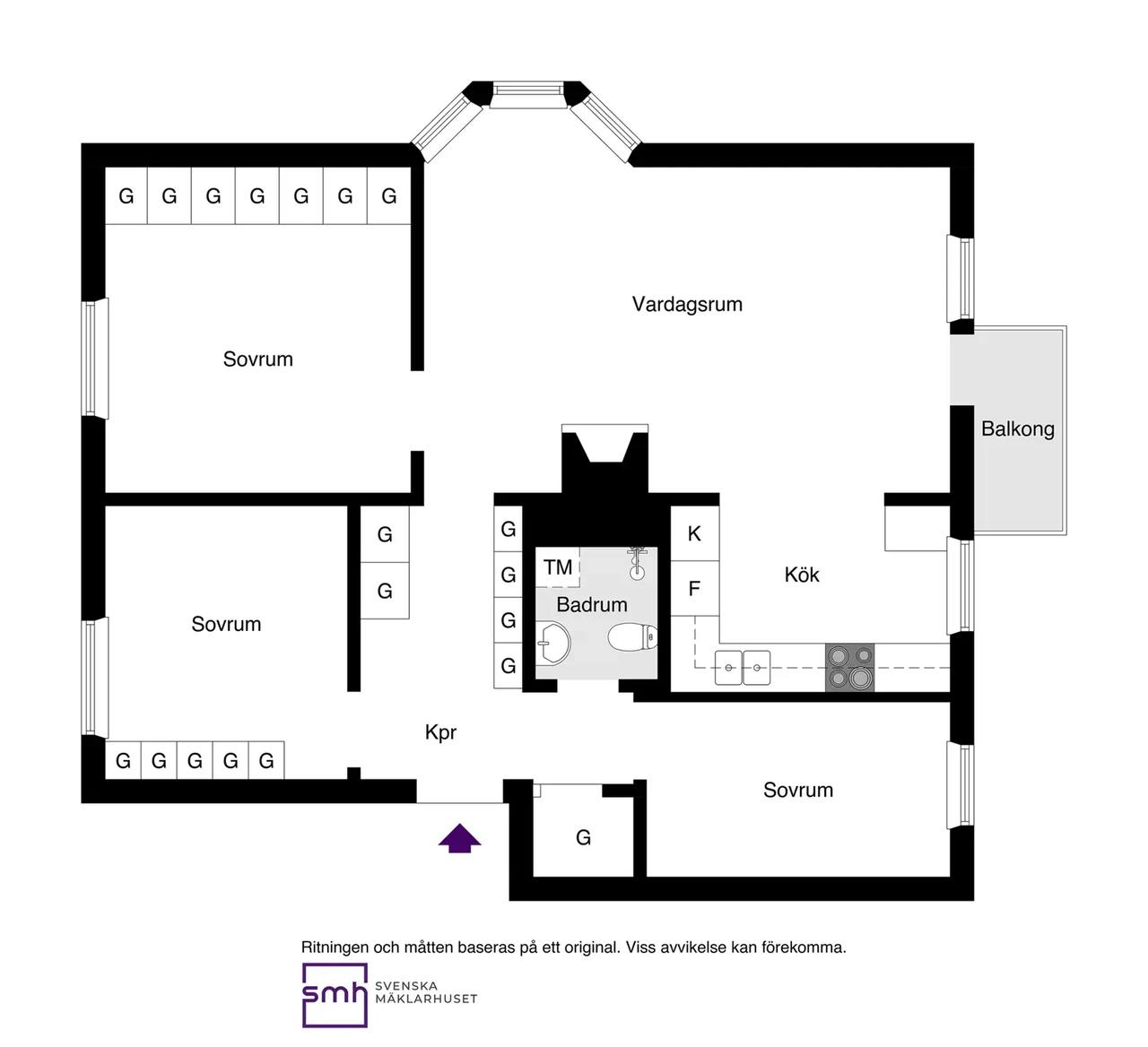 Floor plan for Gjuteribacken 16C