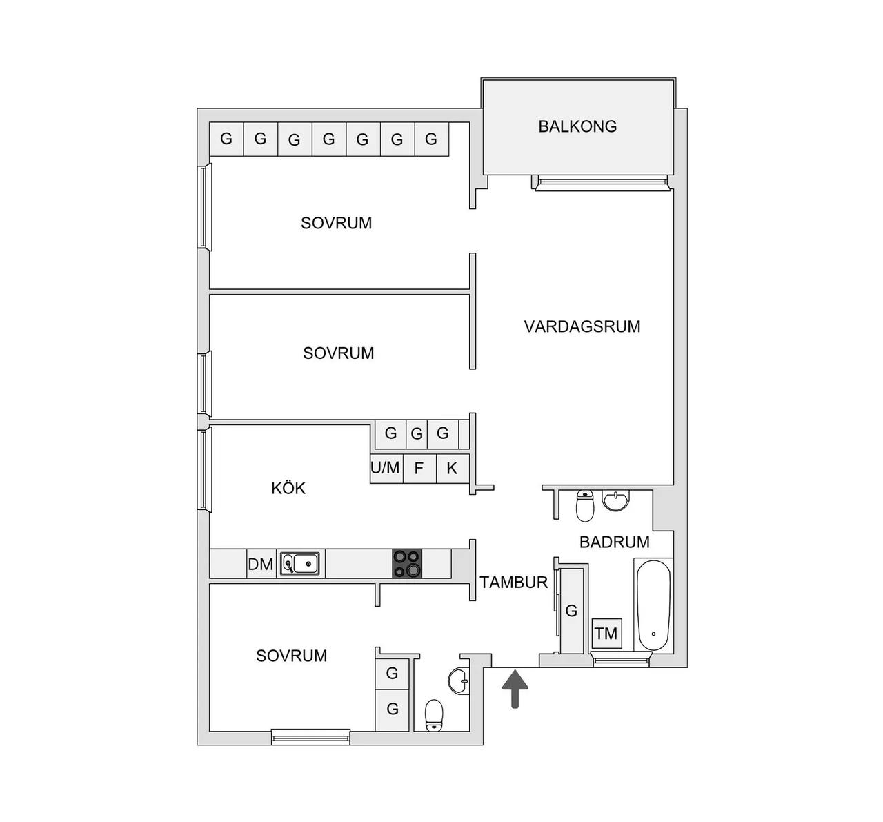 Floor plan for Solhagagatan 104