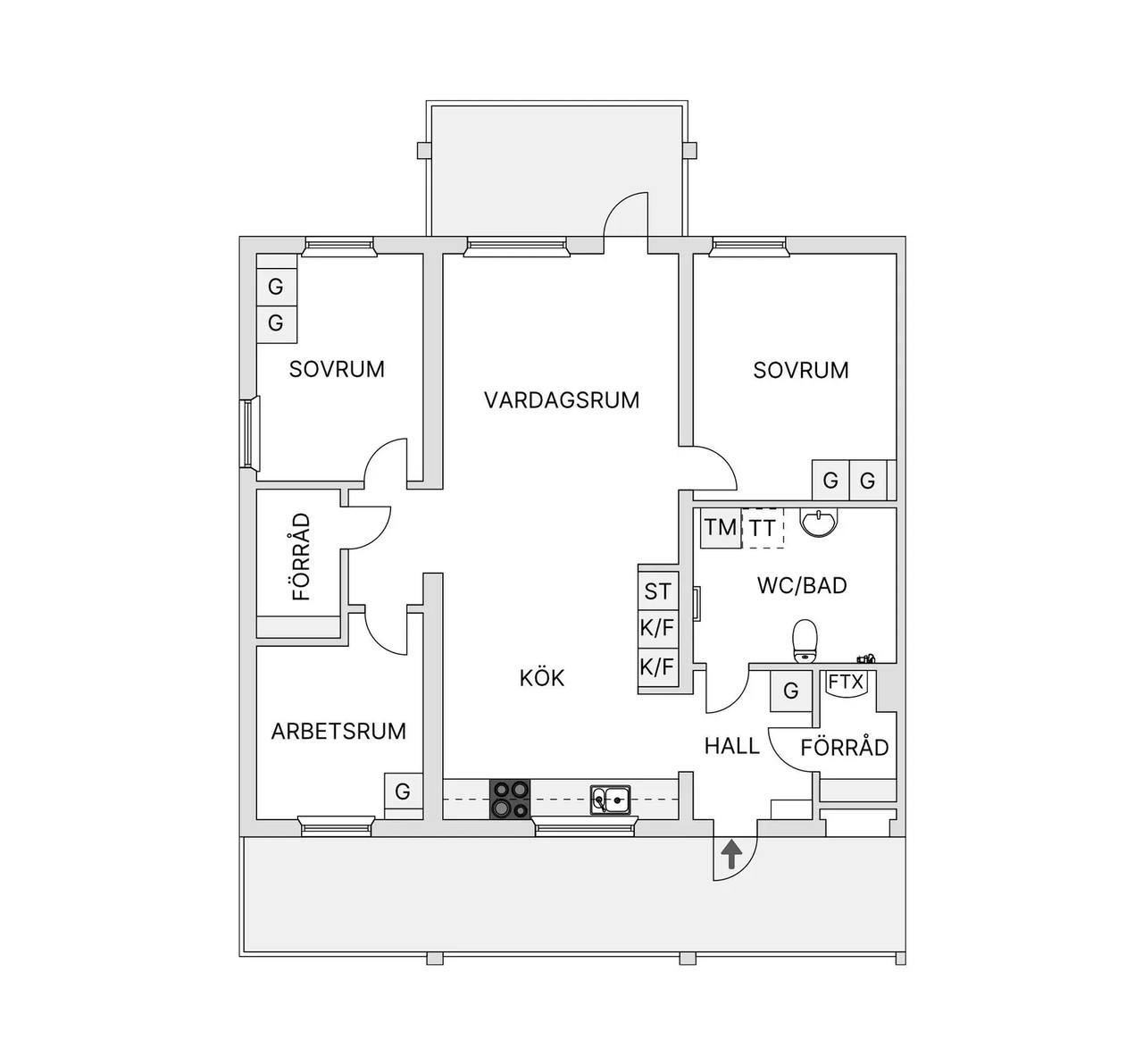 Floor plan for Fidravägen 35