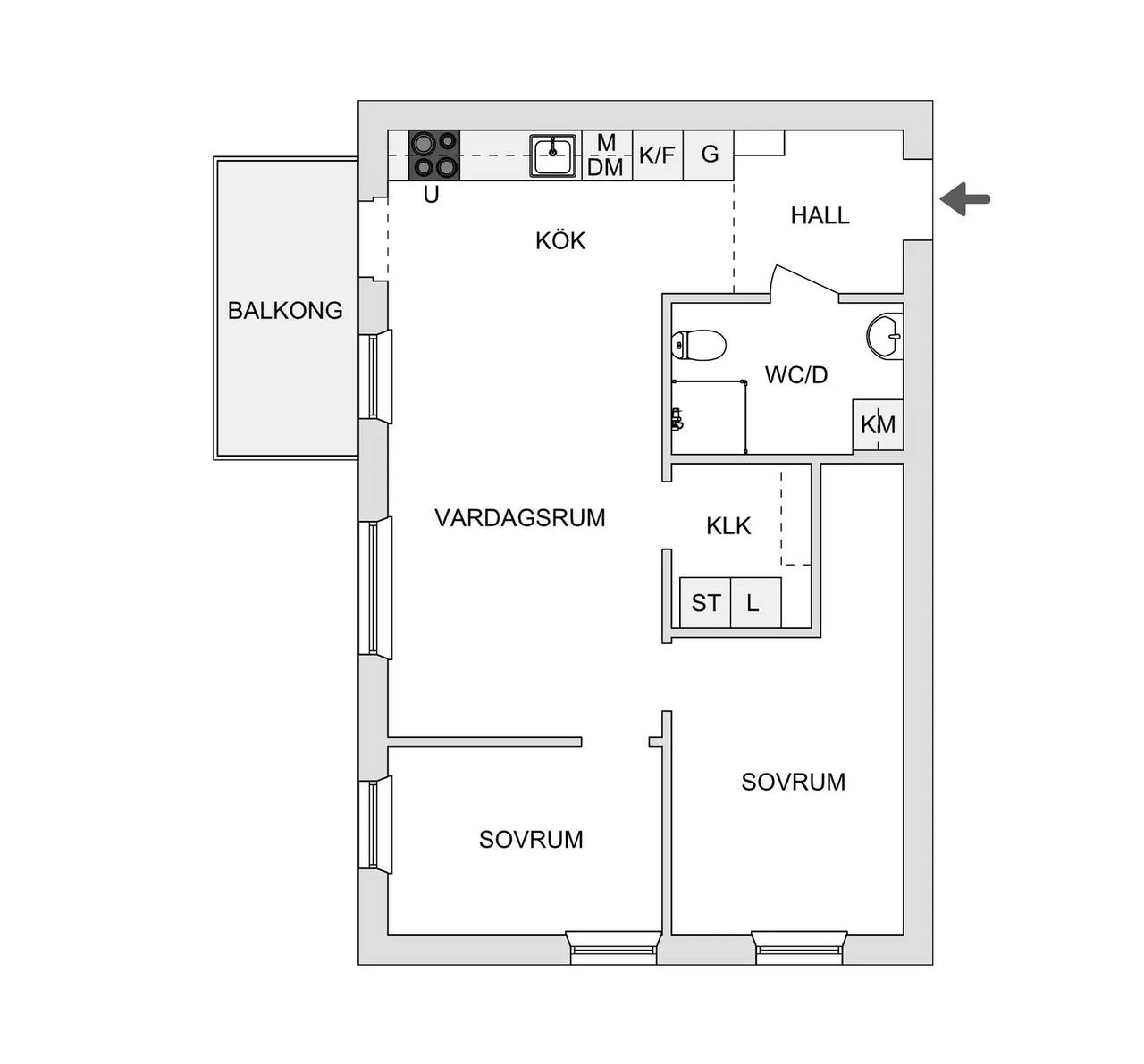 Floor plan for Fisksätravägen 28a, Lgh 11305