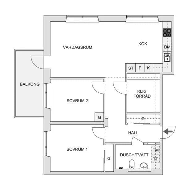 Floor plan for Grönvretsvägen 8