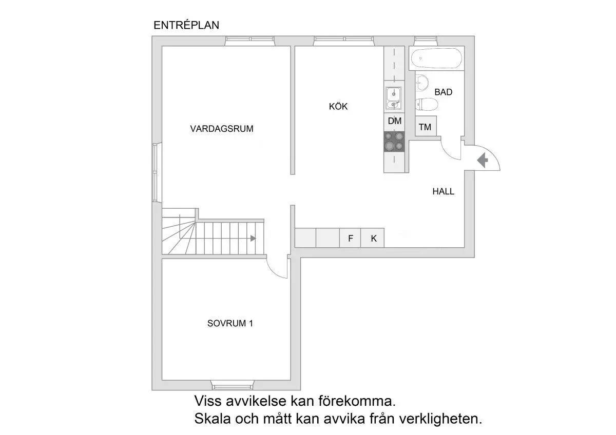 Floor plan for Langelandsgatan 23, 3 Tr