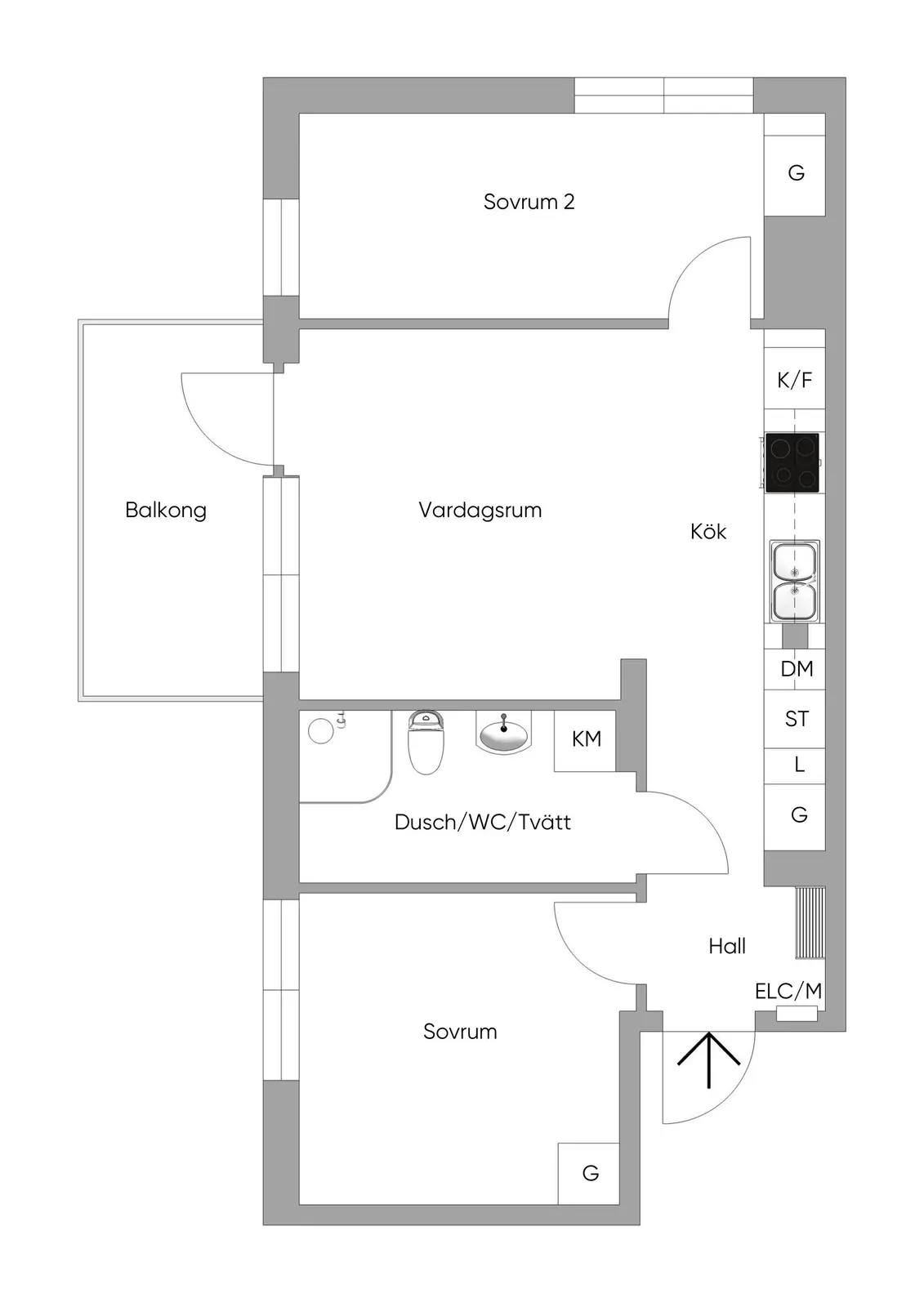 Planritning för Tollareslingan 18