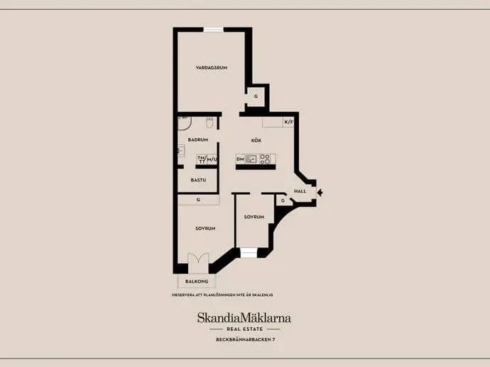 Floor plan for Beckbrännarbacken 7