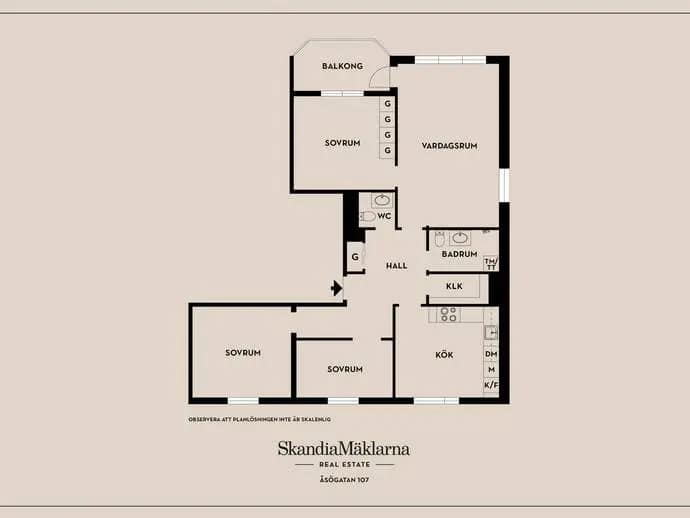 Floor plan for Åsögatan 107