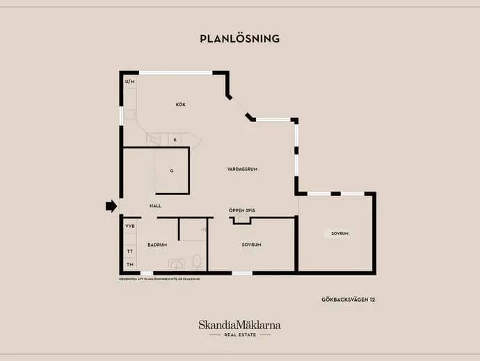 Floor plan for Gökbacksvägen 12