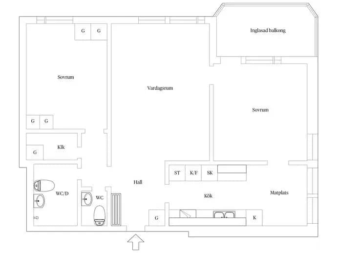 Planritning för Släggkastargatan 11
