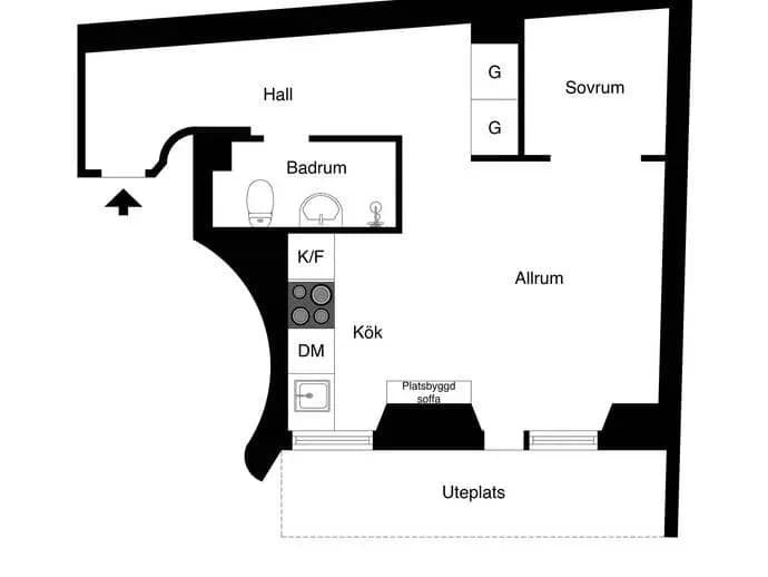 Floor plan for Hökens gata 7B