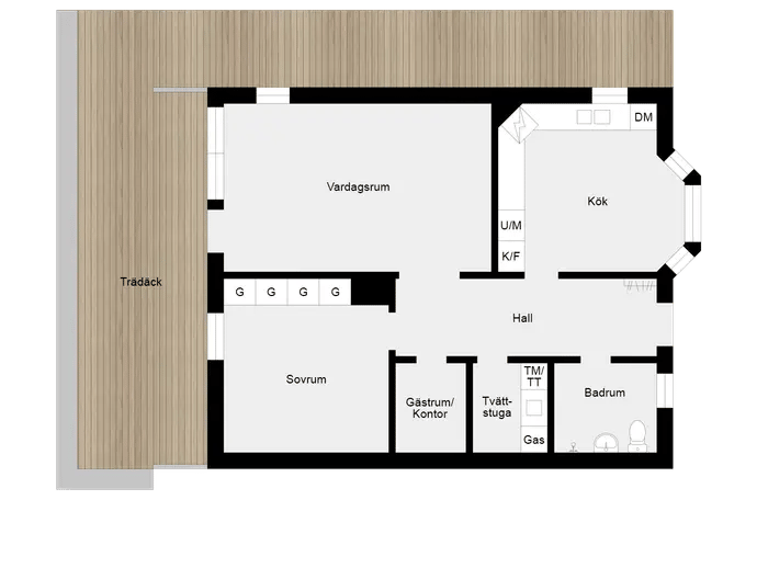 Planritning för Kollegievägen 34