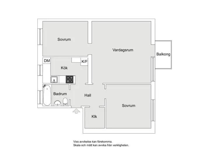 Planritning för Hjälmarsvägen 31, 2 tr