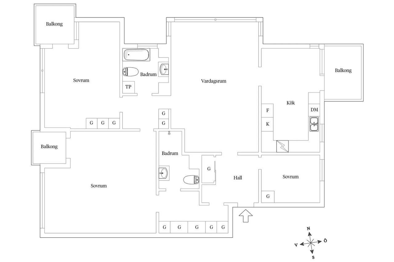 Floor plan for Norra Skeppspromenaden 8