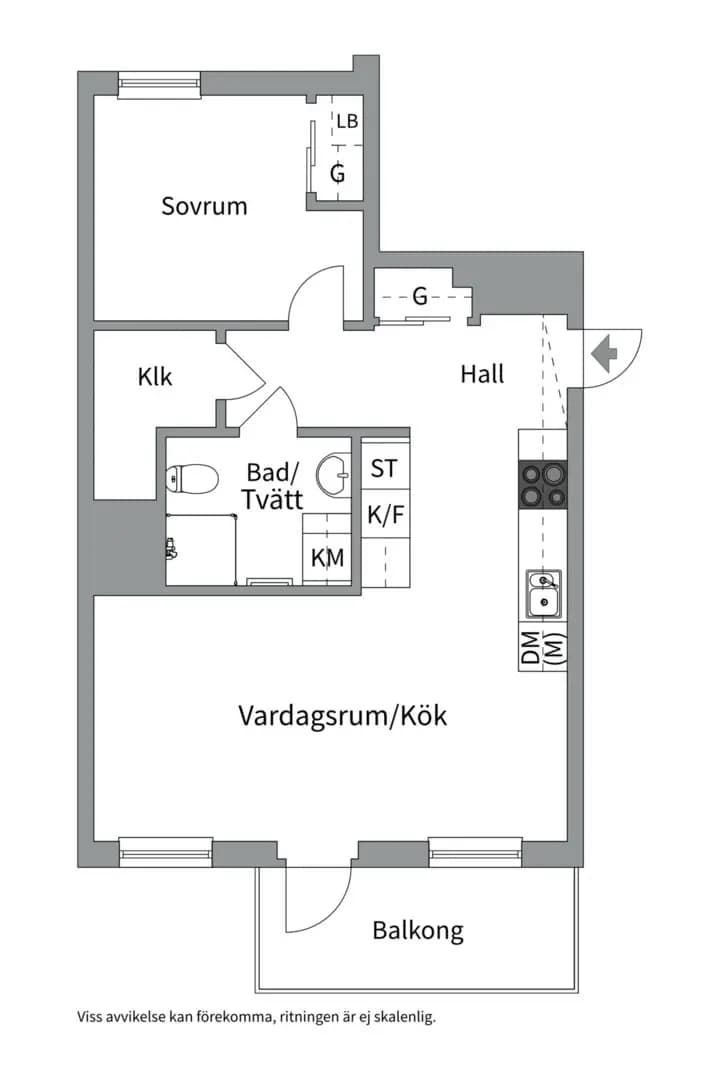 Planritning för Sockergatan 6
