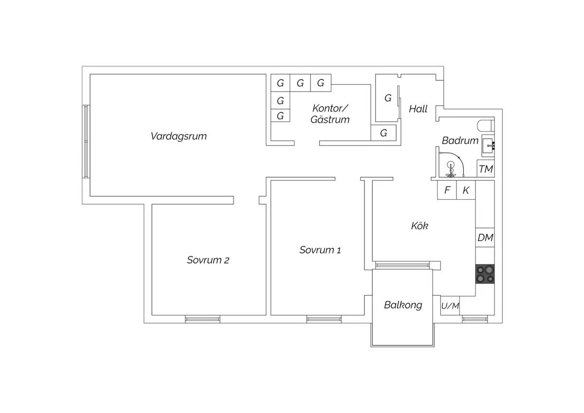 Floor plan for Arvesgärde 28