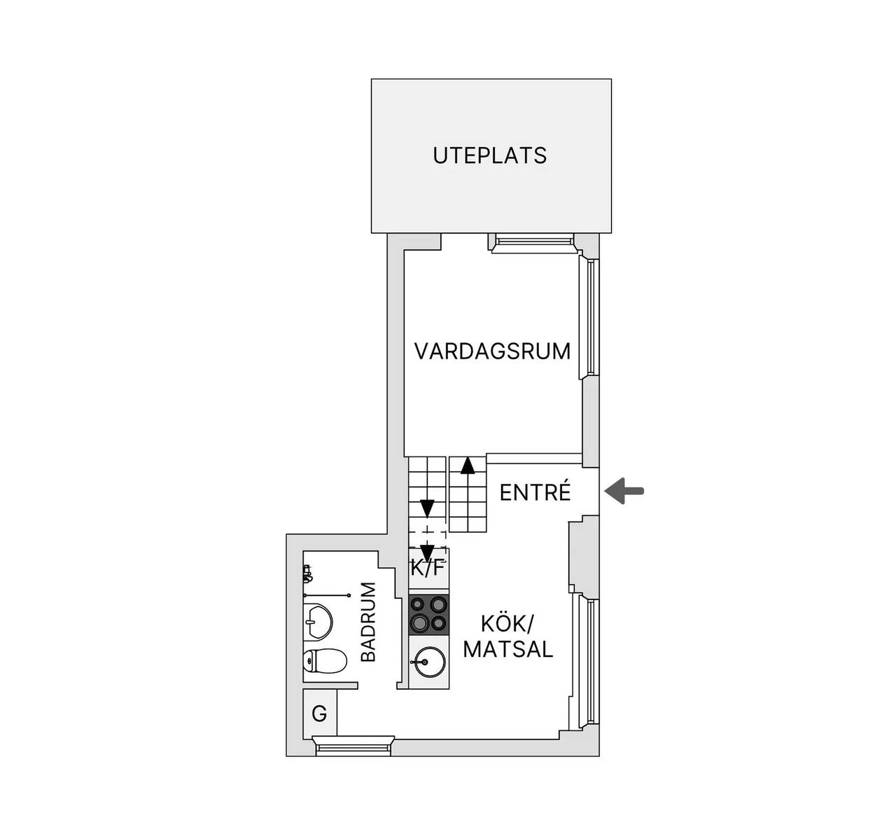 Floor plan for Hallebergsvägen 26 A