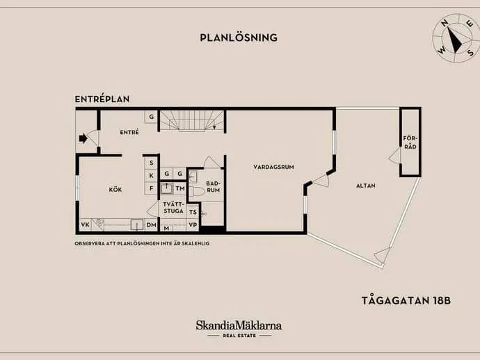 Floor plan for Tågagatan 18B