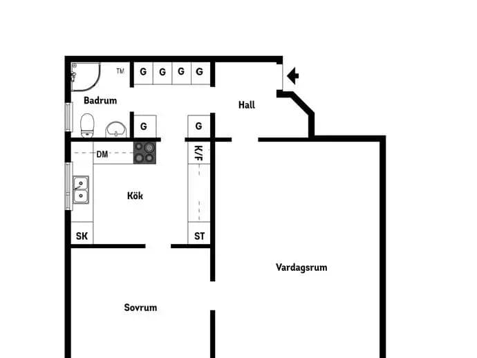 Floor plan for Jämtlandsgatan 150, vån 7