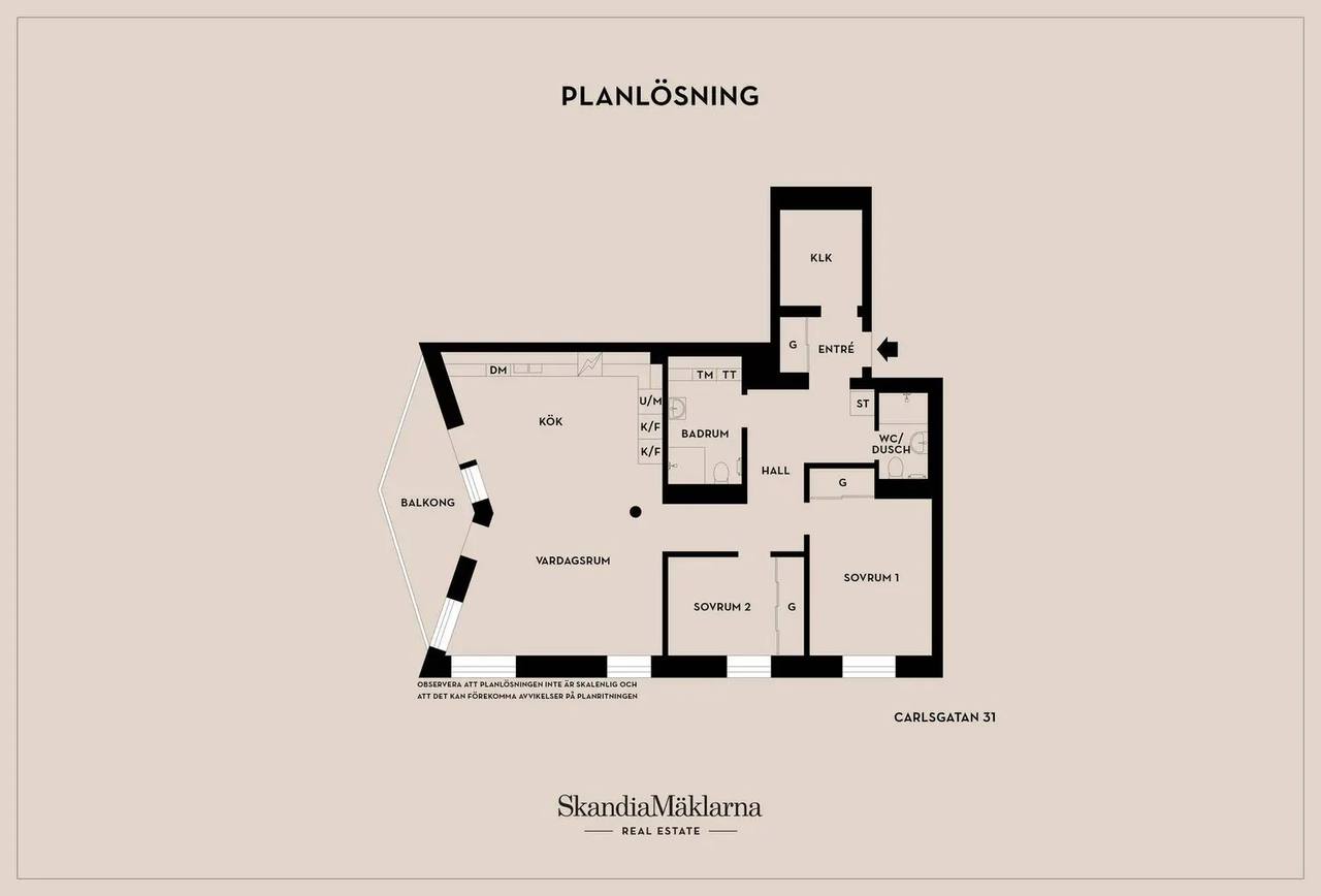 Floor plan for Carlsgatan 31