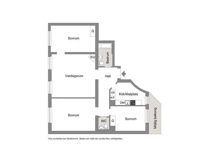 Floor plan for Luntmakargatan 65