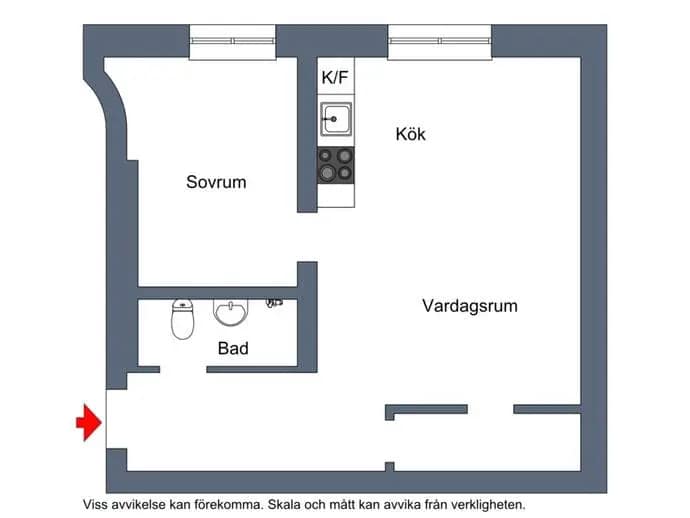 Floor plan for Fridhemsgatan 29B