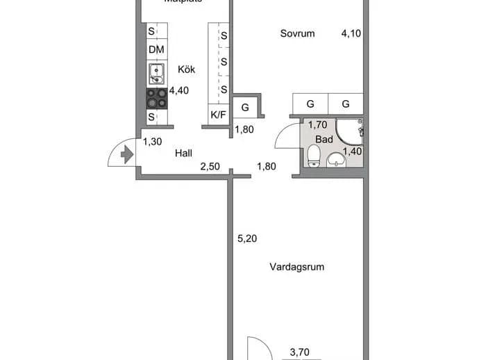 Floor plan for Venavägen 25A