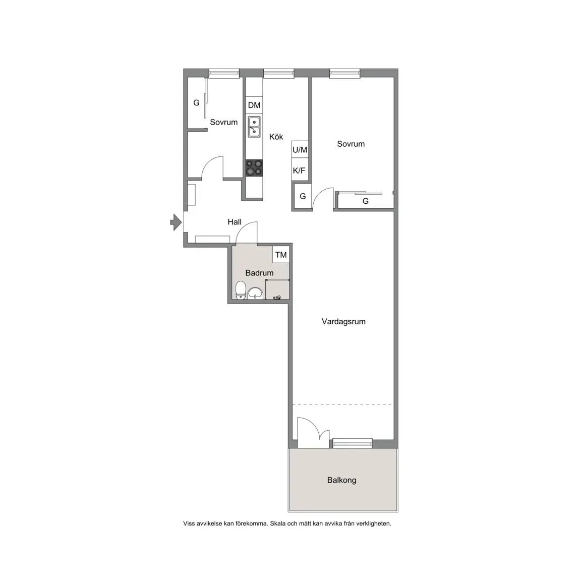 Floor plan for Vasagatan 7