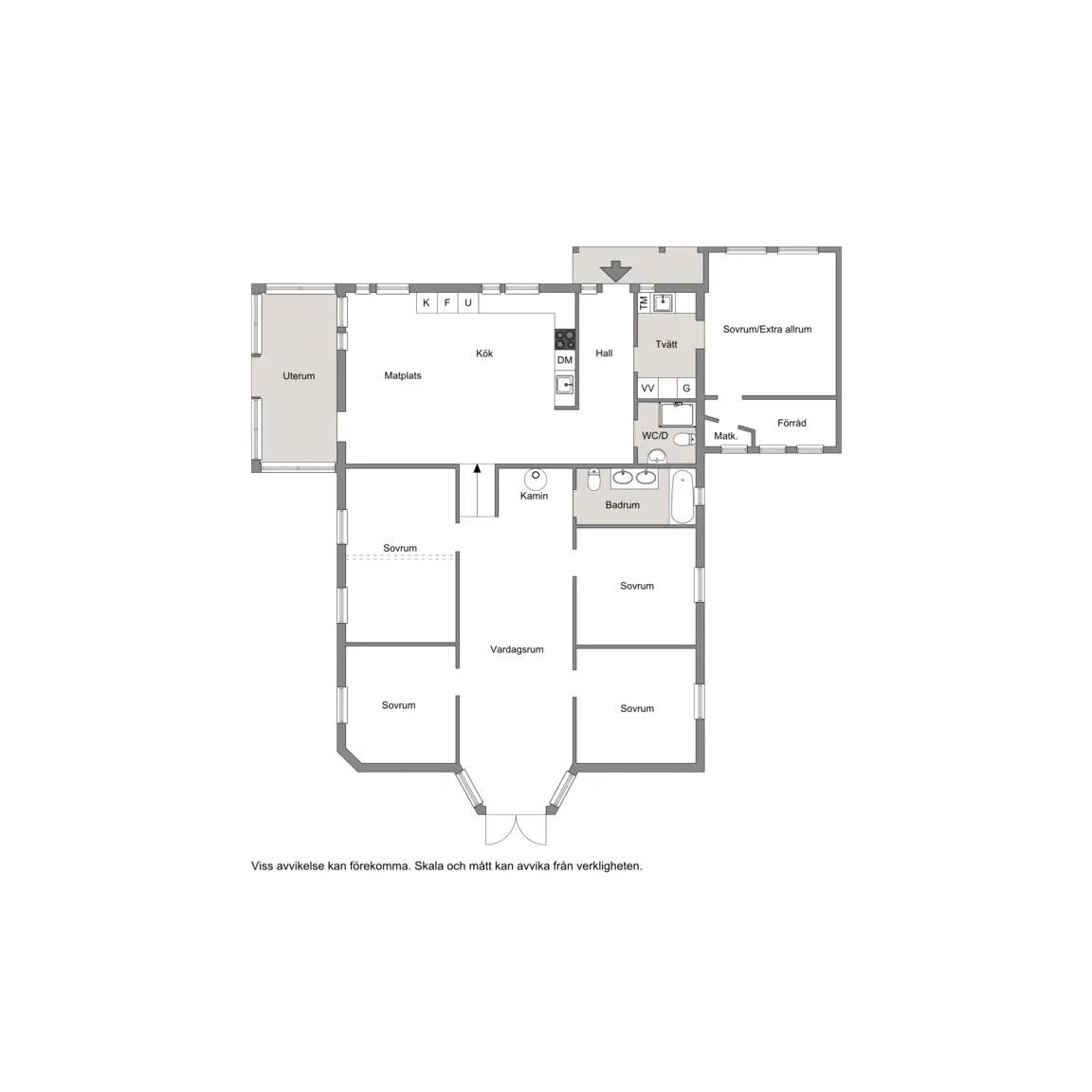 Floor plan for Måsängsvägen 6