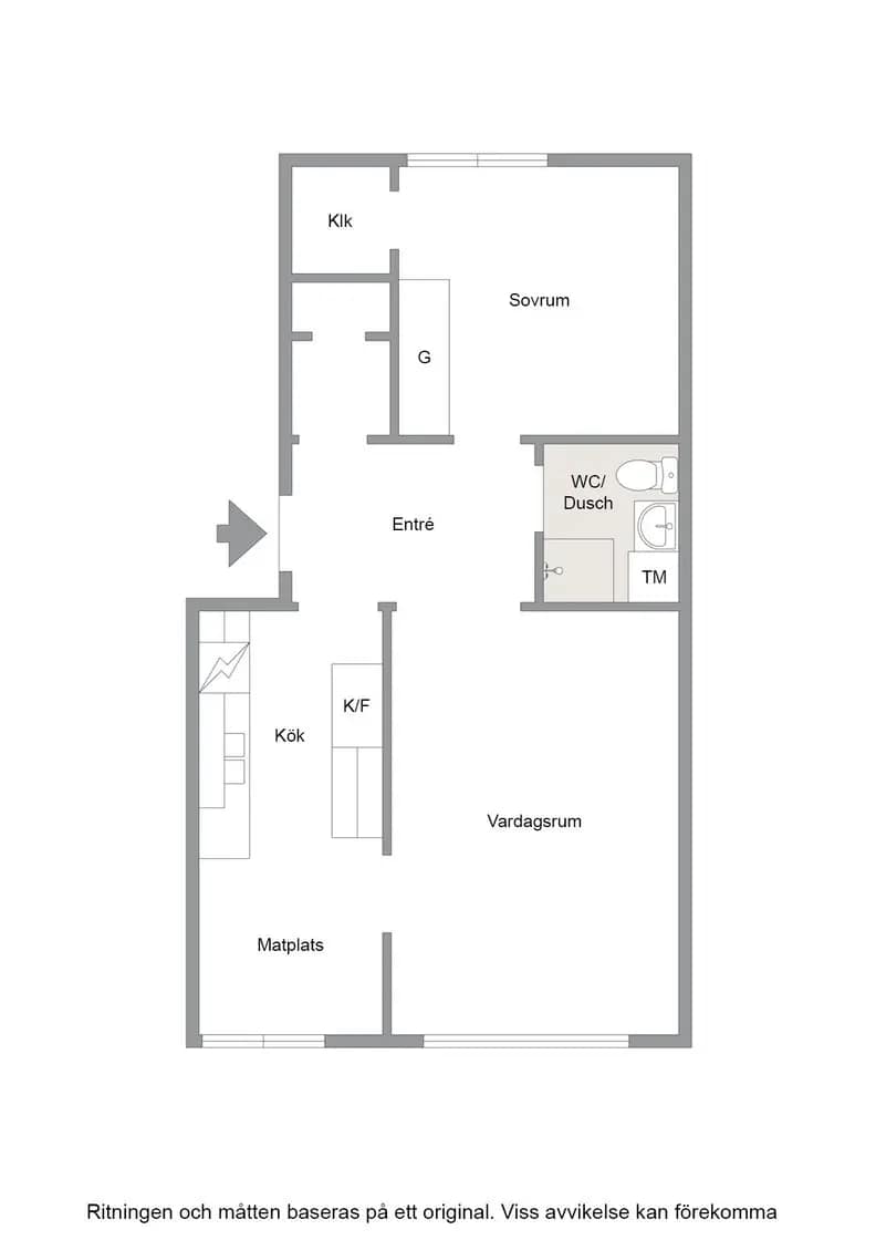 Floor plan for Gamla Bangatan 40 A