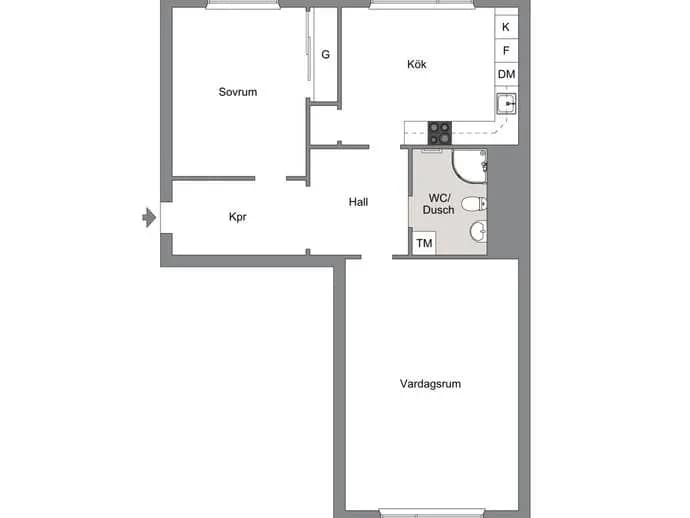 Floor plan for Köpmangatan 50A