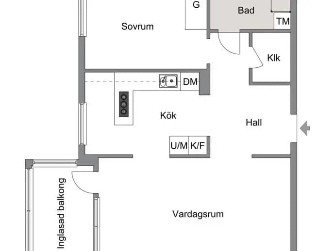 Planritning för Hamngatan 26 A