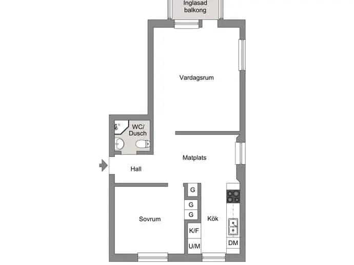 Floor plan for Ringvägen 3 B