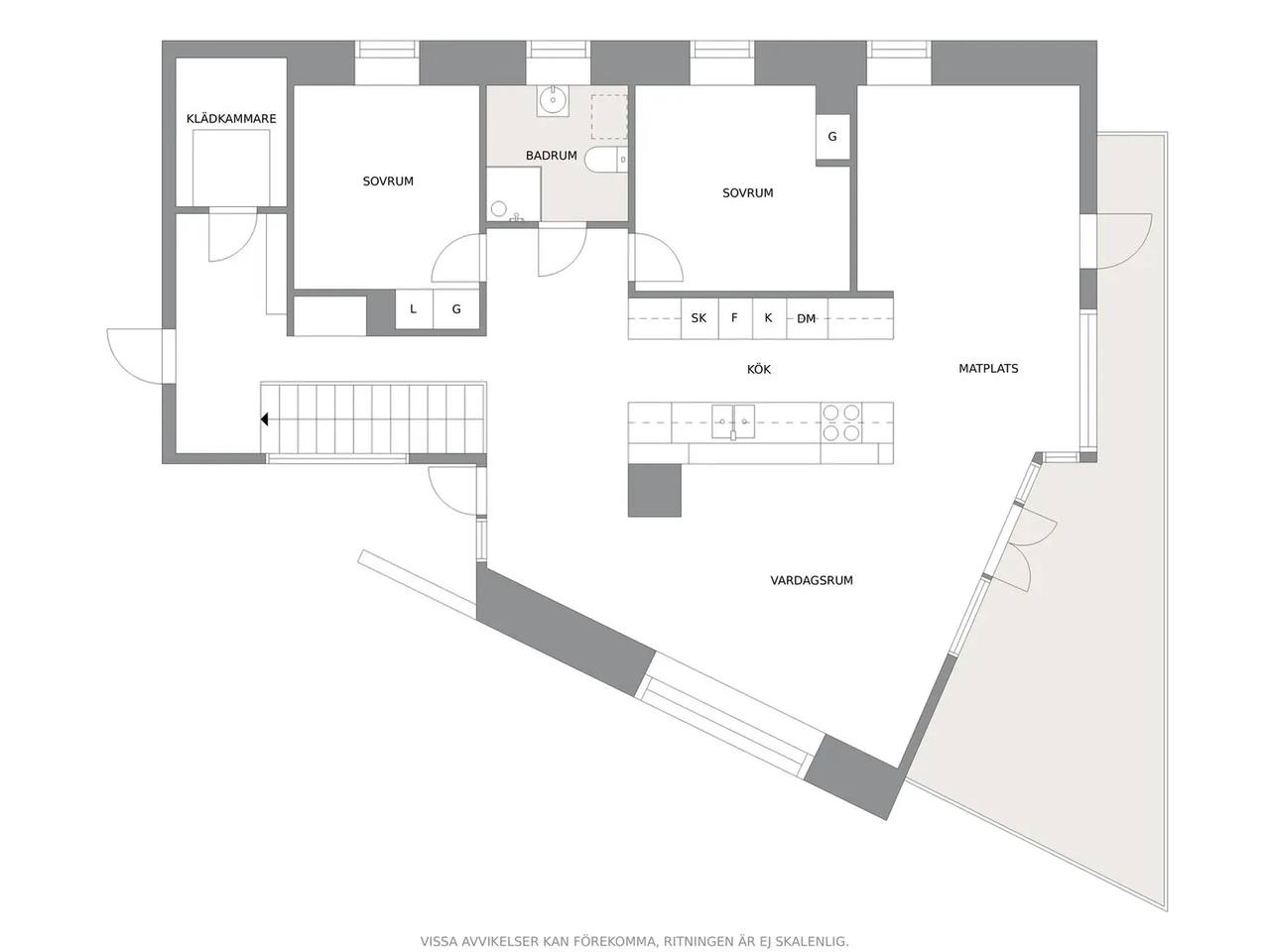 Floor plan for A U Bååths väg 8