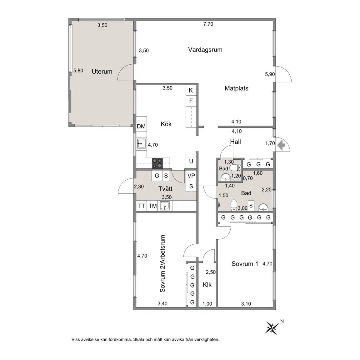 Floor plan for Slupvägen 3