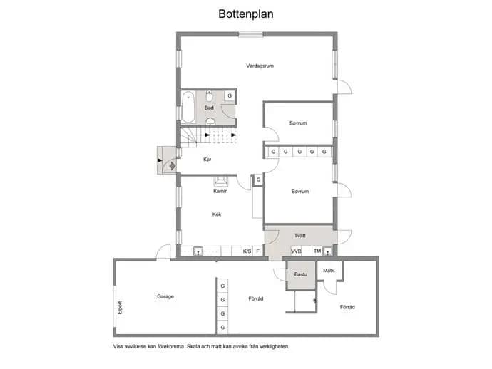 Floor plan for Rotegatan 13