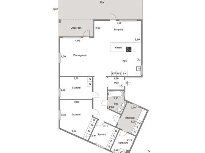 Floor plan for Ljungåsvägen 2