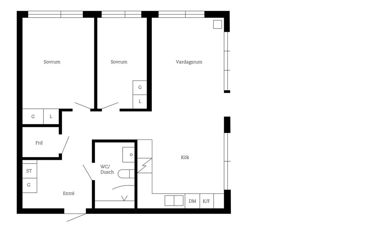 Floor plan for Storgatan 82D
