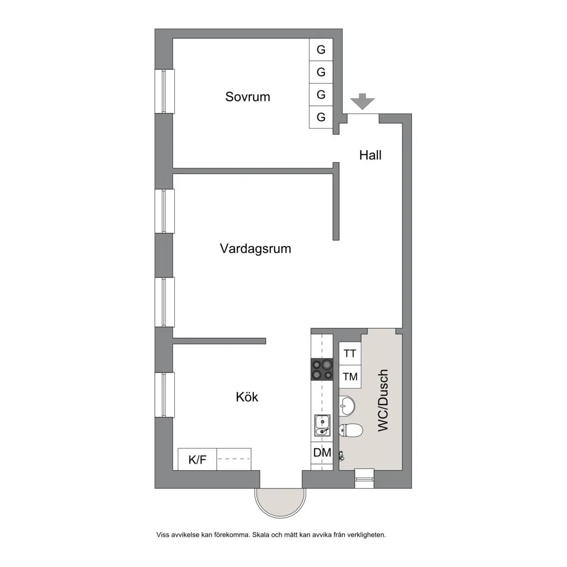 Planritning för Tullportsgatan 7 A Lgh 1202