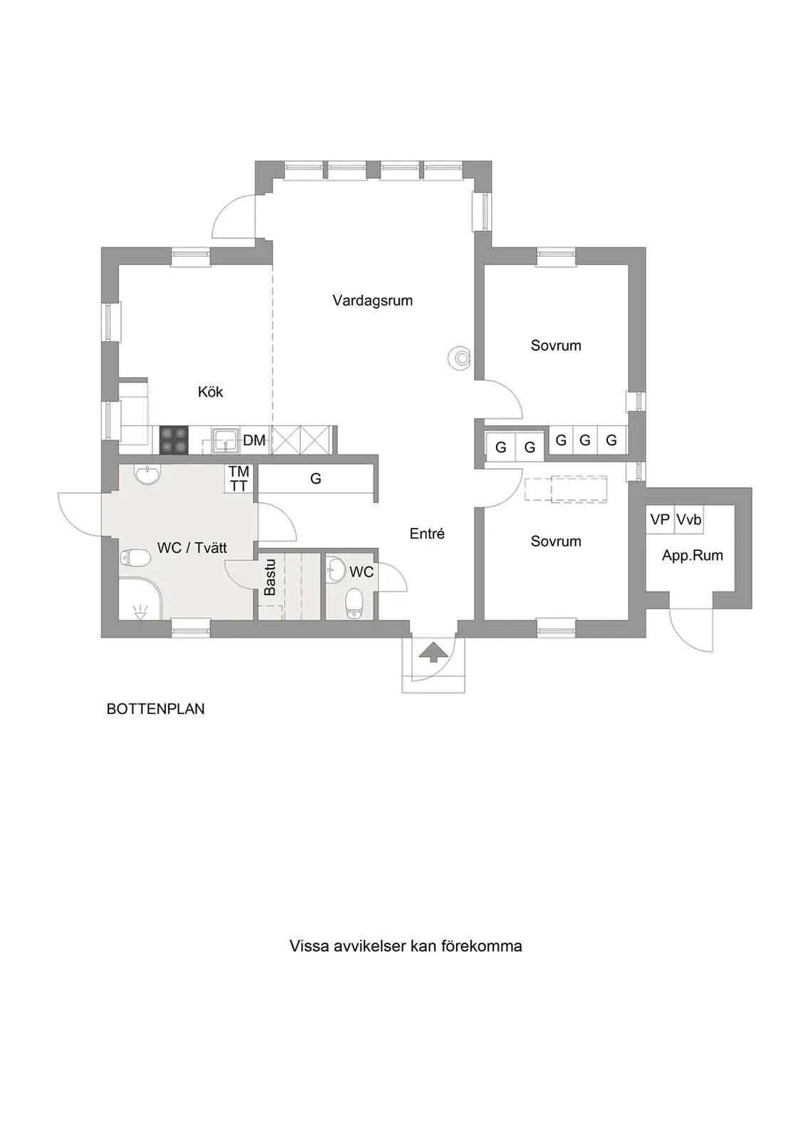 Planritning för Fagerövägen 29B