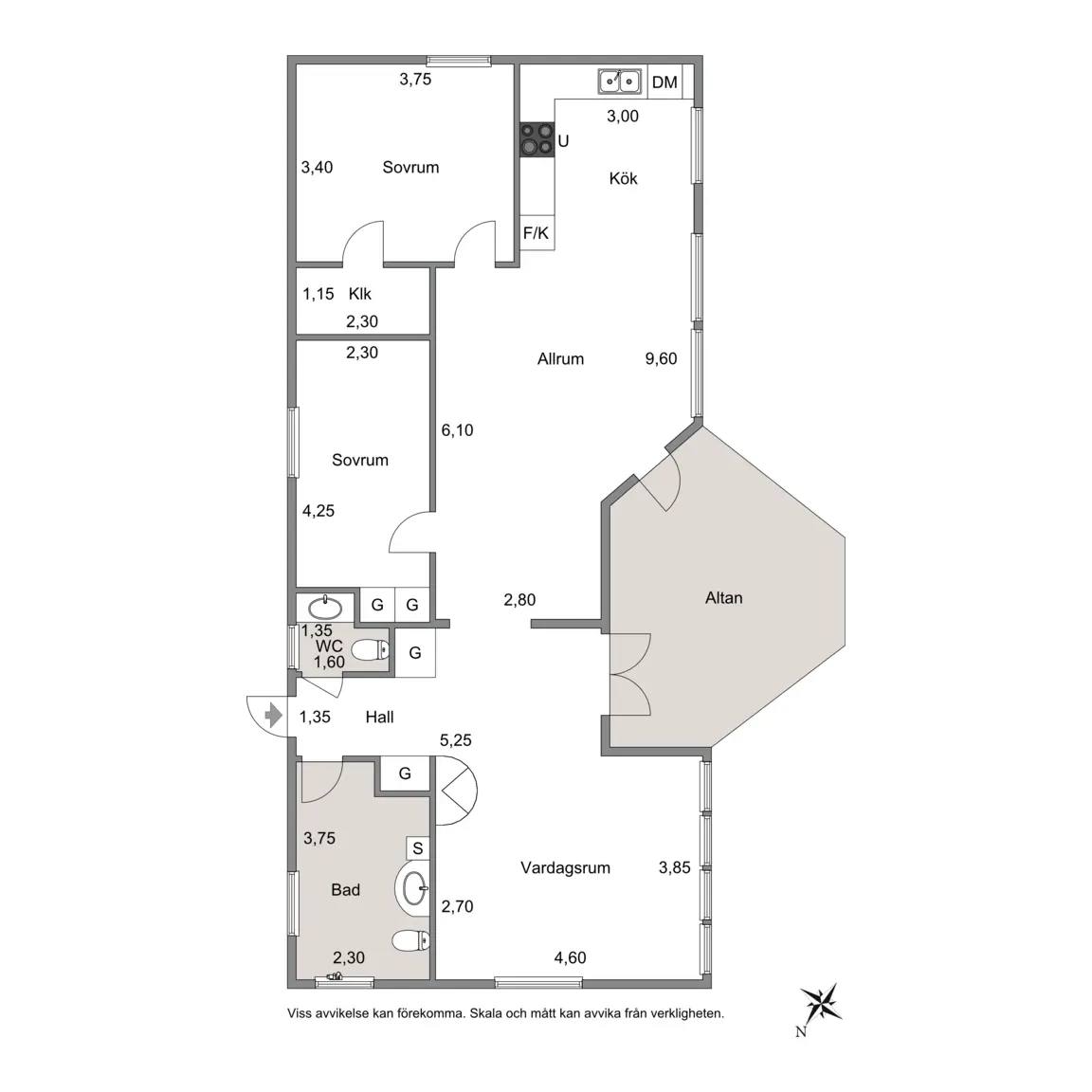 Floor plan for Norra Markavägen 18