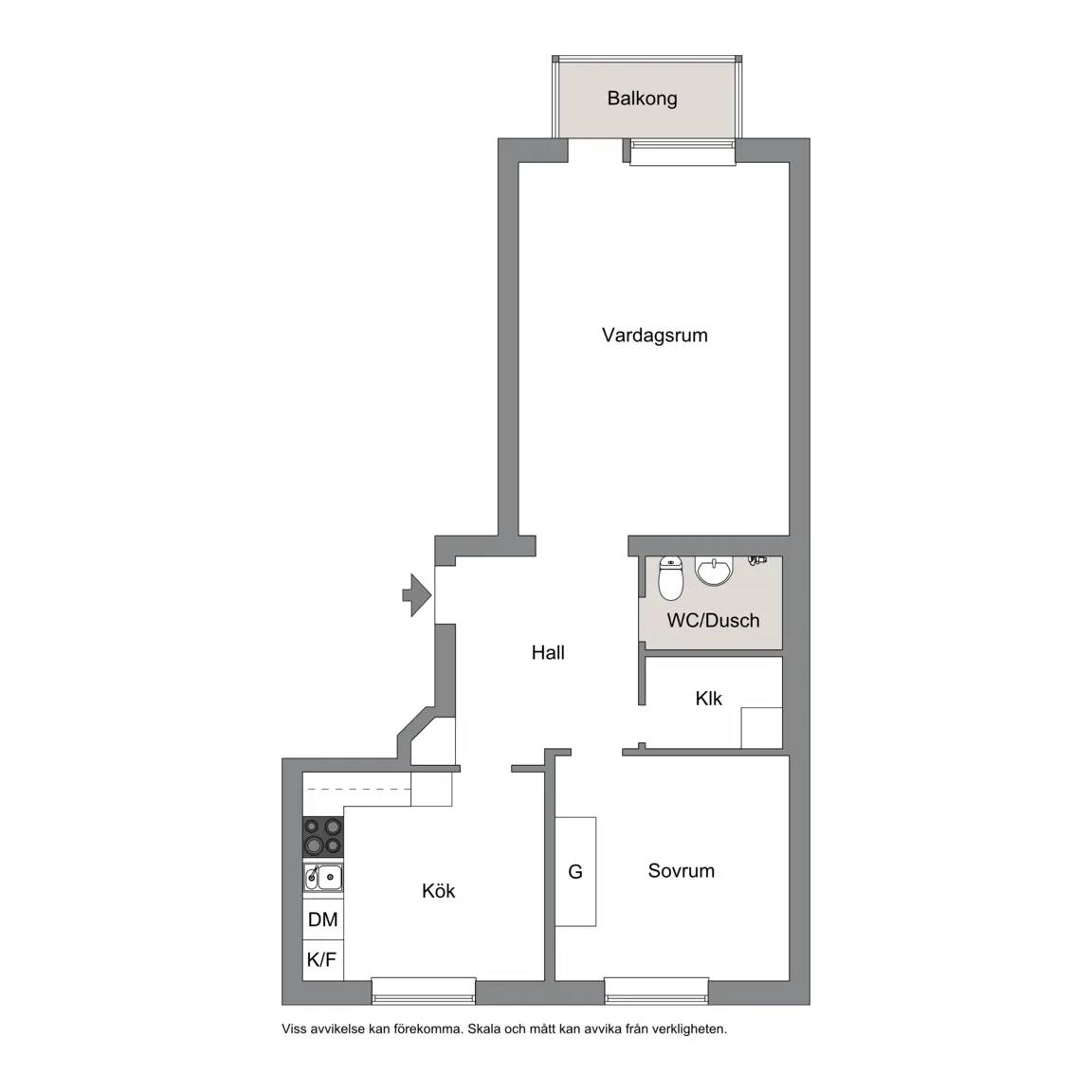 Floor plan for Östra nygatan 93A