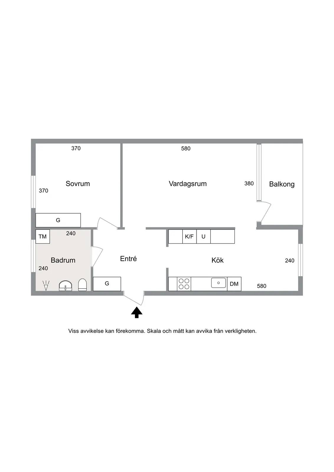 Floor plan for Strandridaregatan 2B