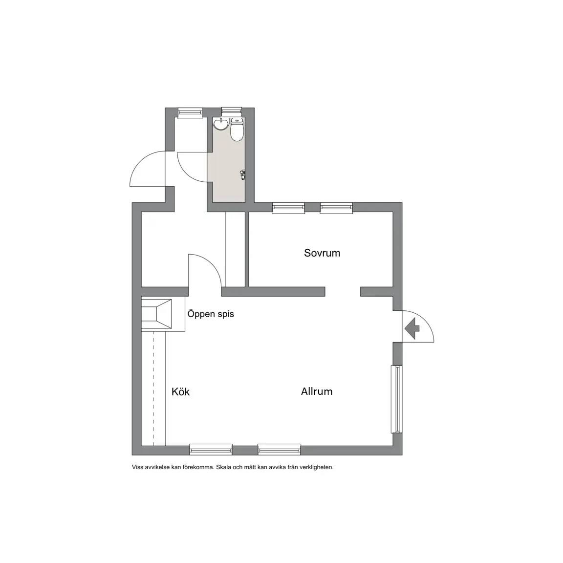 Planritning för Östanå Brunnsvägen 4