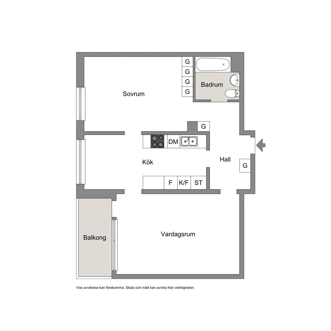 Floor plan for Krutvaktargränd 11