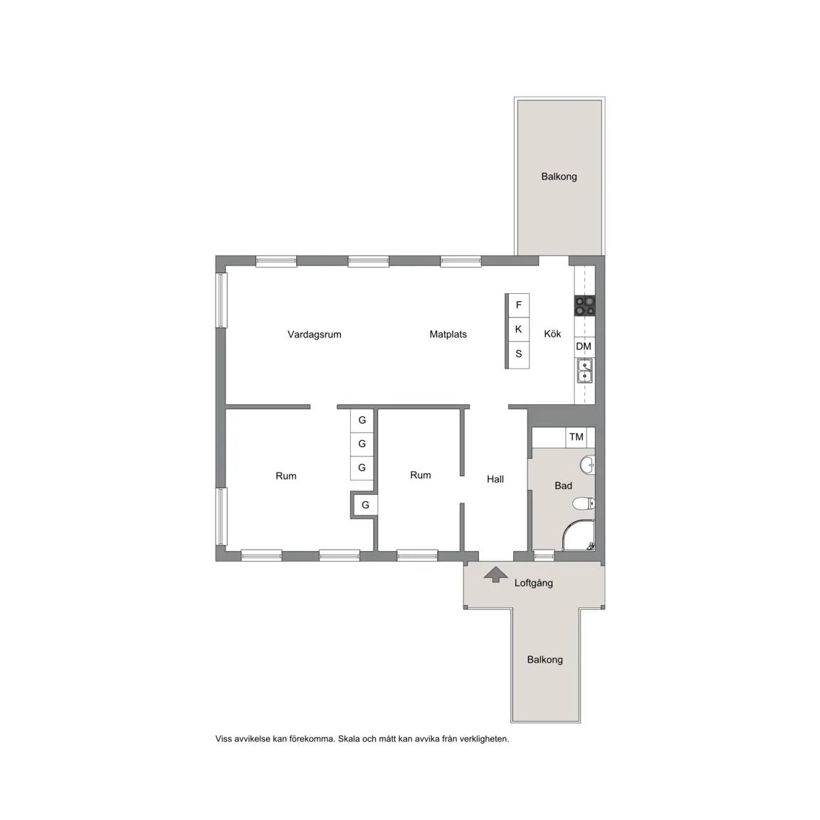 Floor plan for Skidsvängen 16F