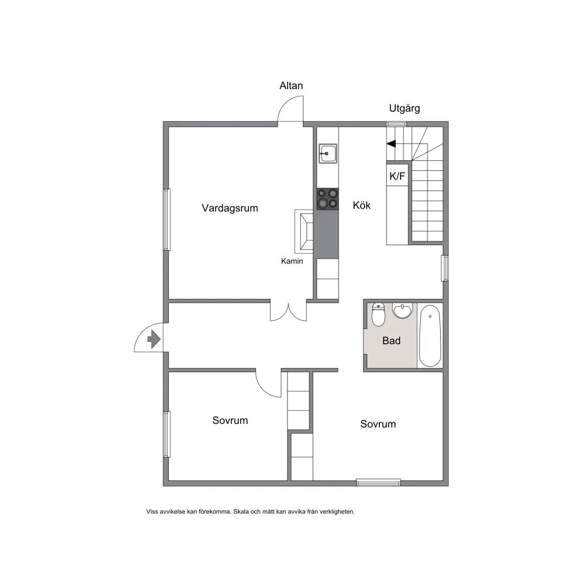 Floor plan for Vallgatan 2