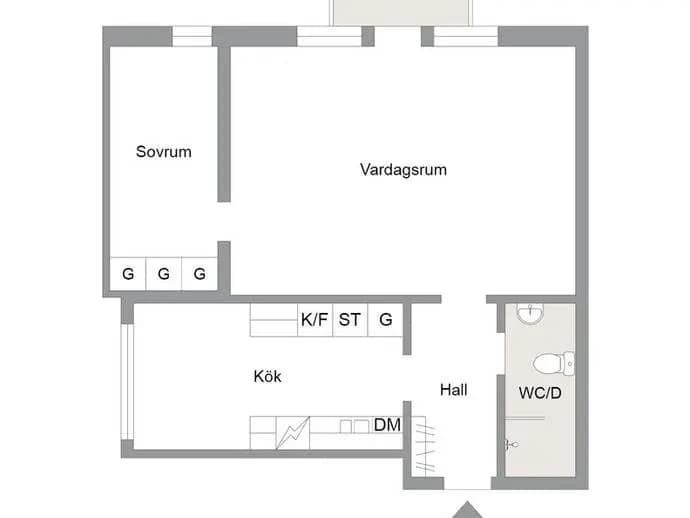Planritning för Moritzvägen 1 A