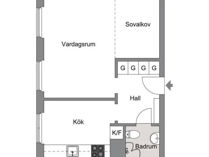 Planritning för Hagmarksvägen 36
