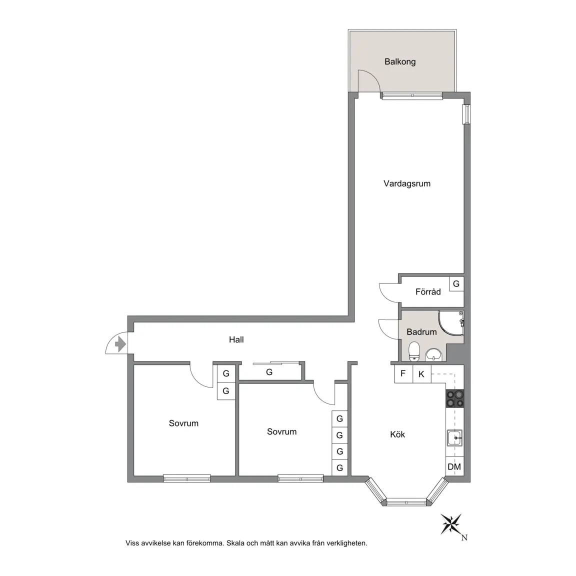 Floor plan for Nygatan 6B