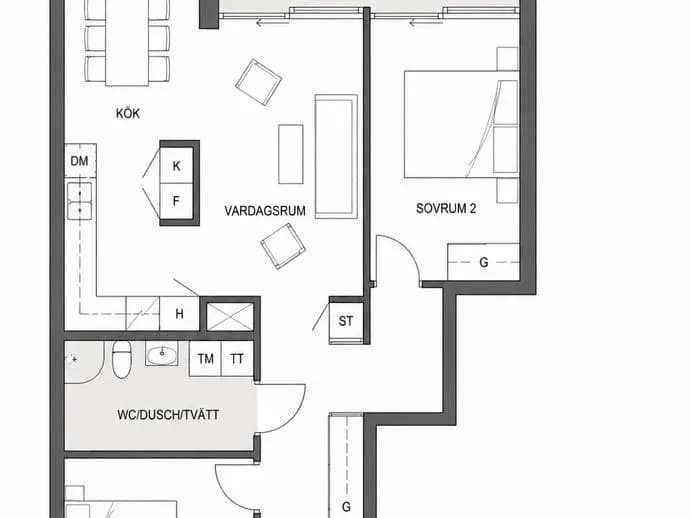 Floor plan for Snäckbacken 44 B