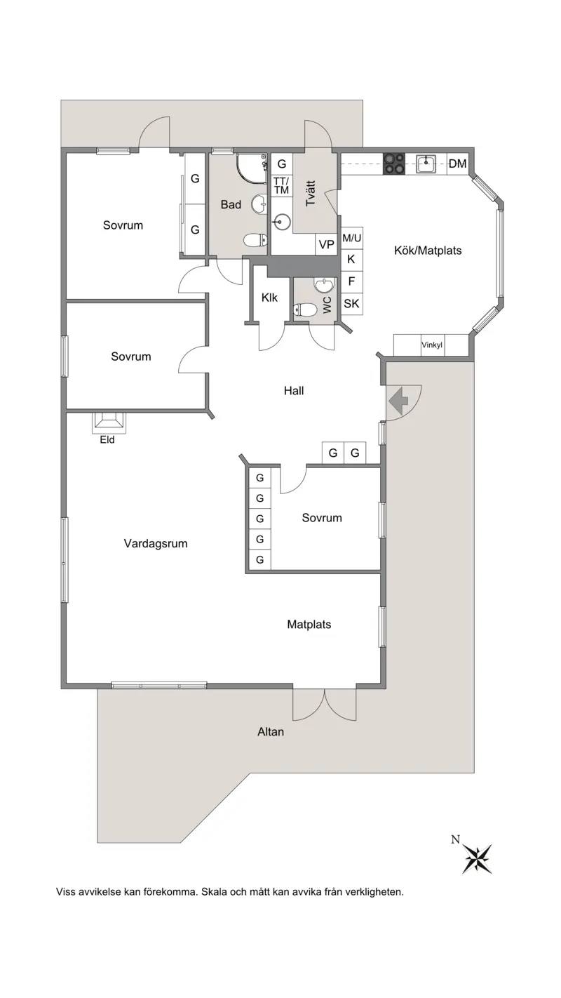 Floor plan for Rydetvägen 14A